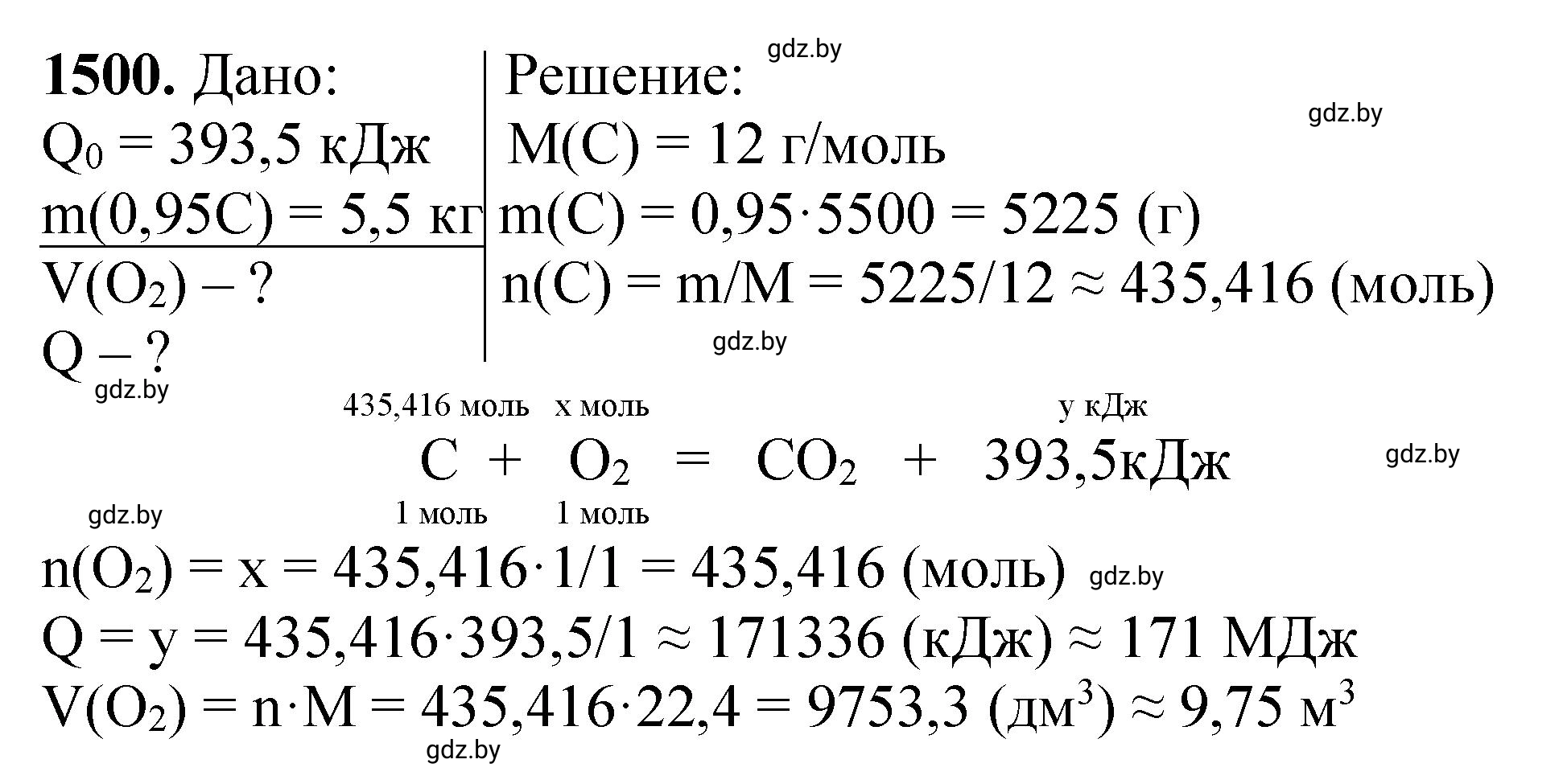 Решение номер 1500 (страница 237) гдз по химии 11 класс Хвалюк, Резяпкин, сборник задач