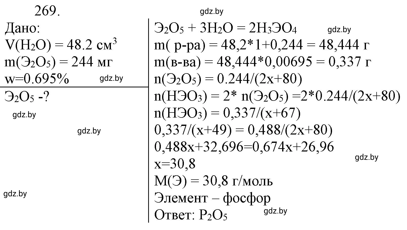 Решение номер 269 (страница 45) гдз по химии 11 класс Хвалюк, Резяпкин, сборник задач