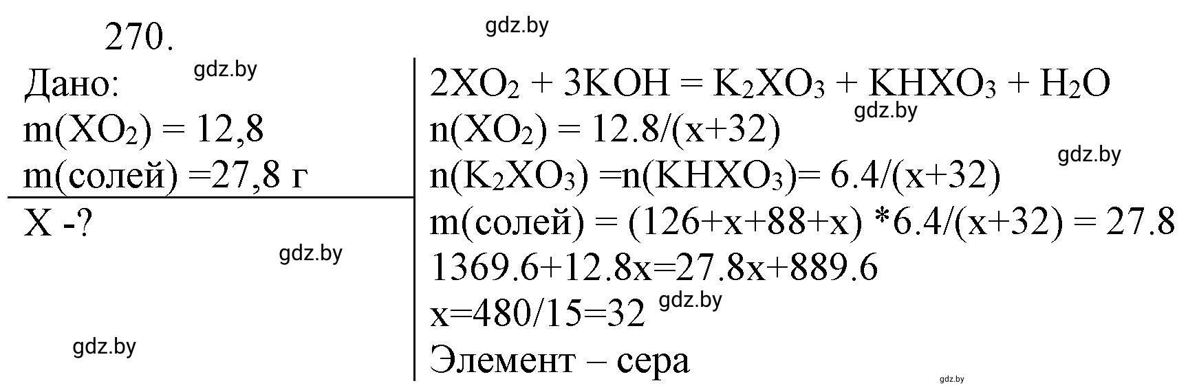 Решение номер 270 (страница 45) гдз по химии 11 класс Хвалюк, Резяпкин, сборник задач