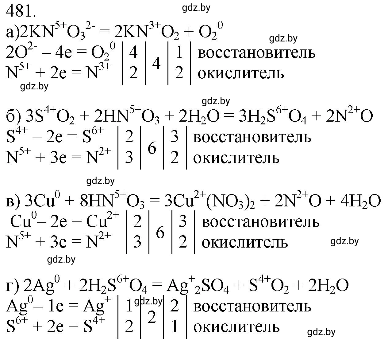 Решение номер 481 (страница 73) гдз по химии 11 класс Хвалюк, Резяпкин, сборник задач