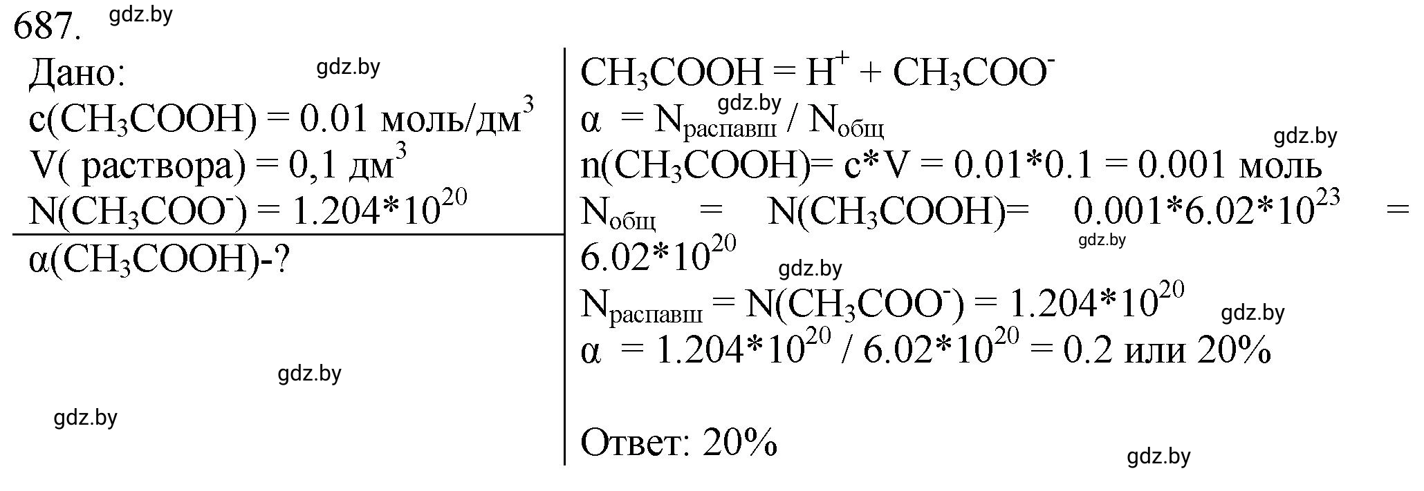 Решение номер 687 (страница 114) гдз по химии 11 класс Хвалюк, Резяпкин, сборник задач