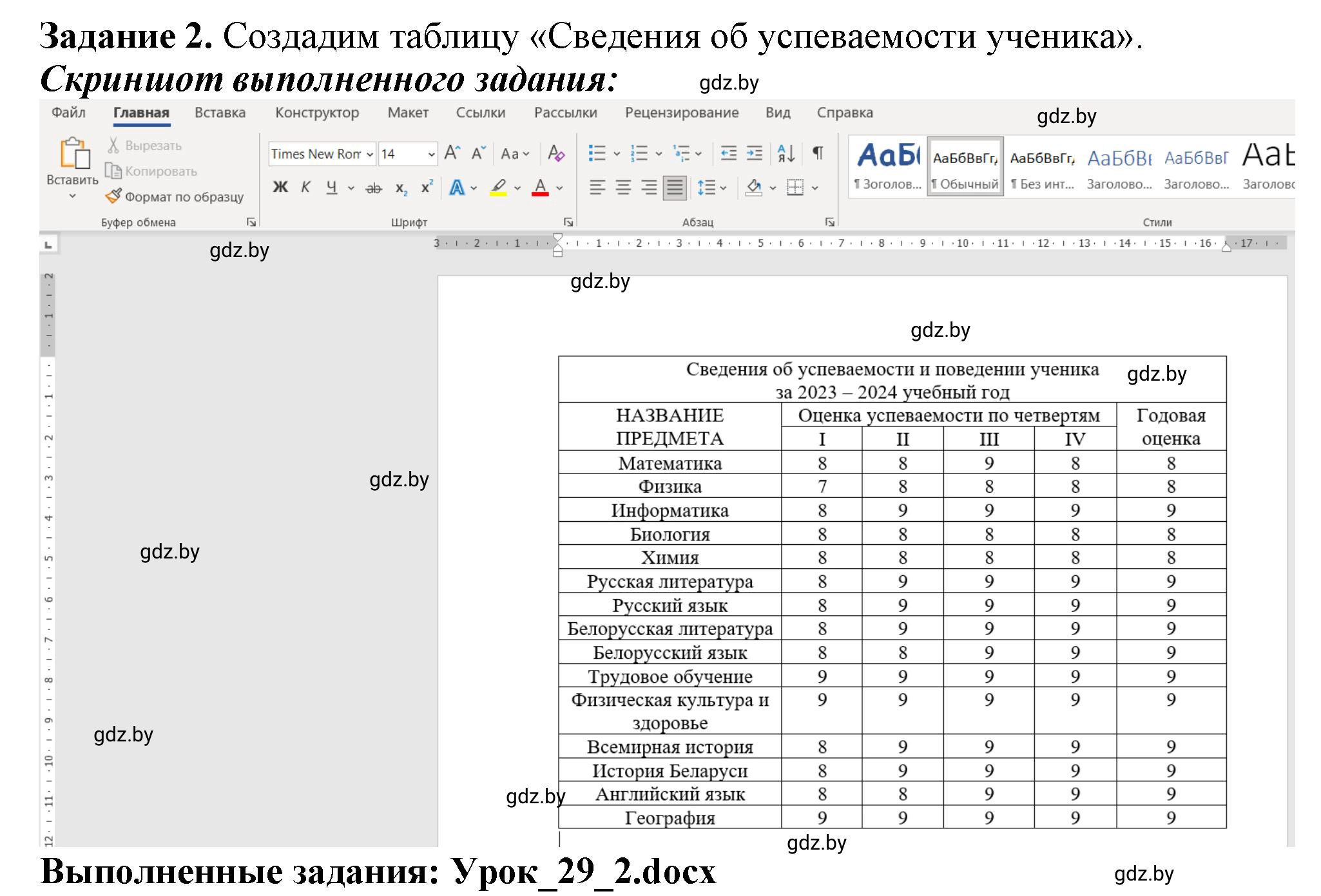 Решение номер 2 (страница 99) гдз по информатике 8 класс Овчинникова, рабочая тетрадь