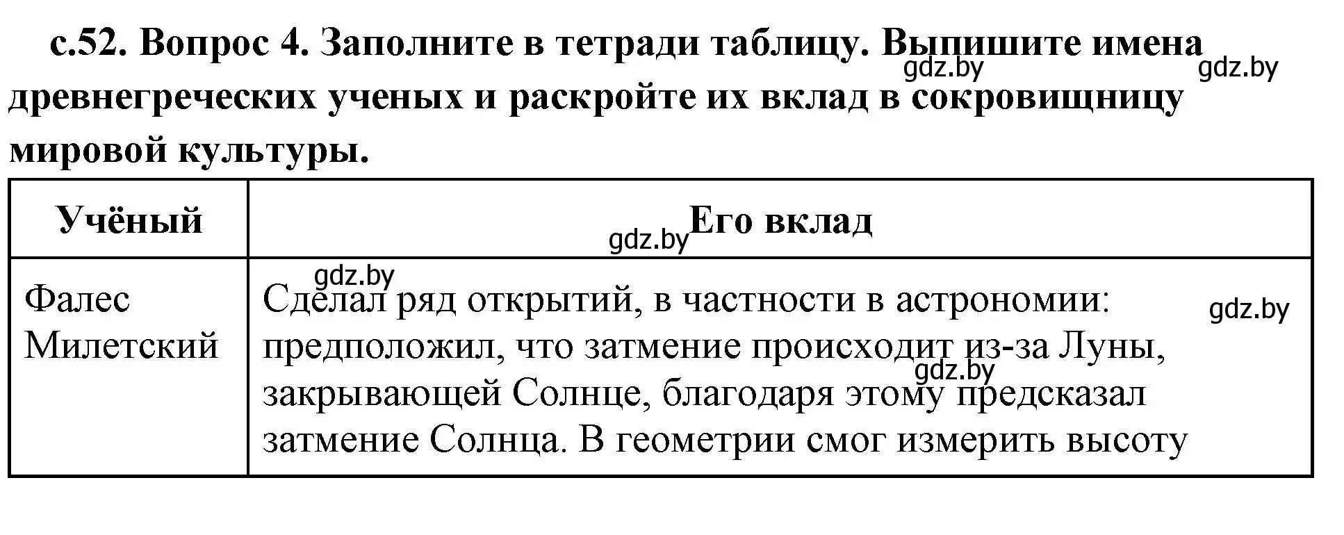 Решение номер 4 (страница 52) гдз по истории древнего мира 5 класс Кошелев, Прохоров, учебник 2 часть