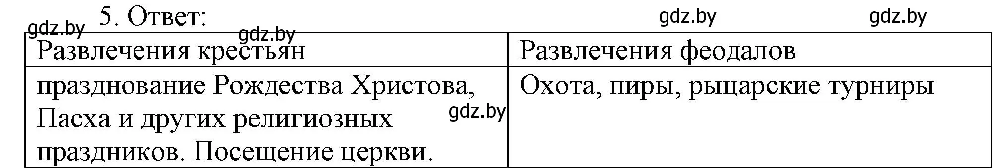 Решение номер 5 (страница 25) гдз по истории средних веков 6 класс Федосик, Темушев, рабочая тетрадь