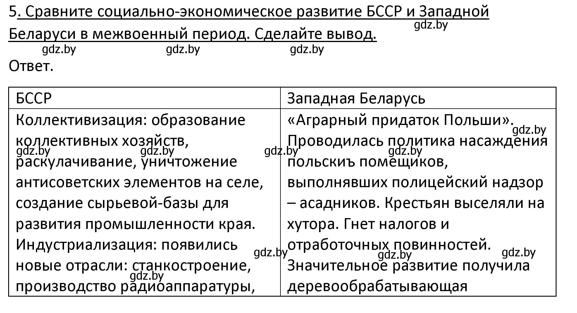 Решение номер 5 (страница 81) гдз по истории Беларуси 11 класс Касович, Барабаш, учебник