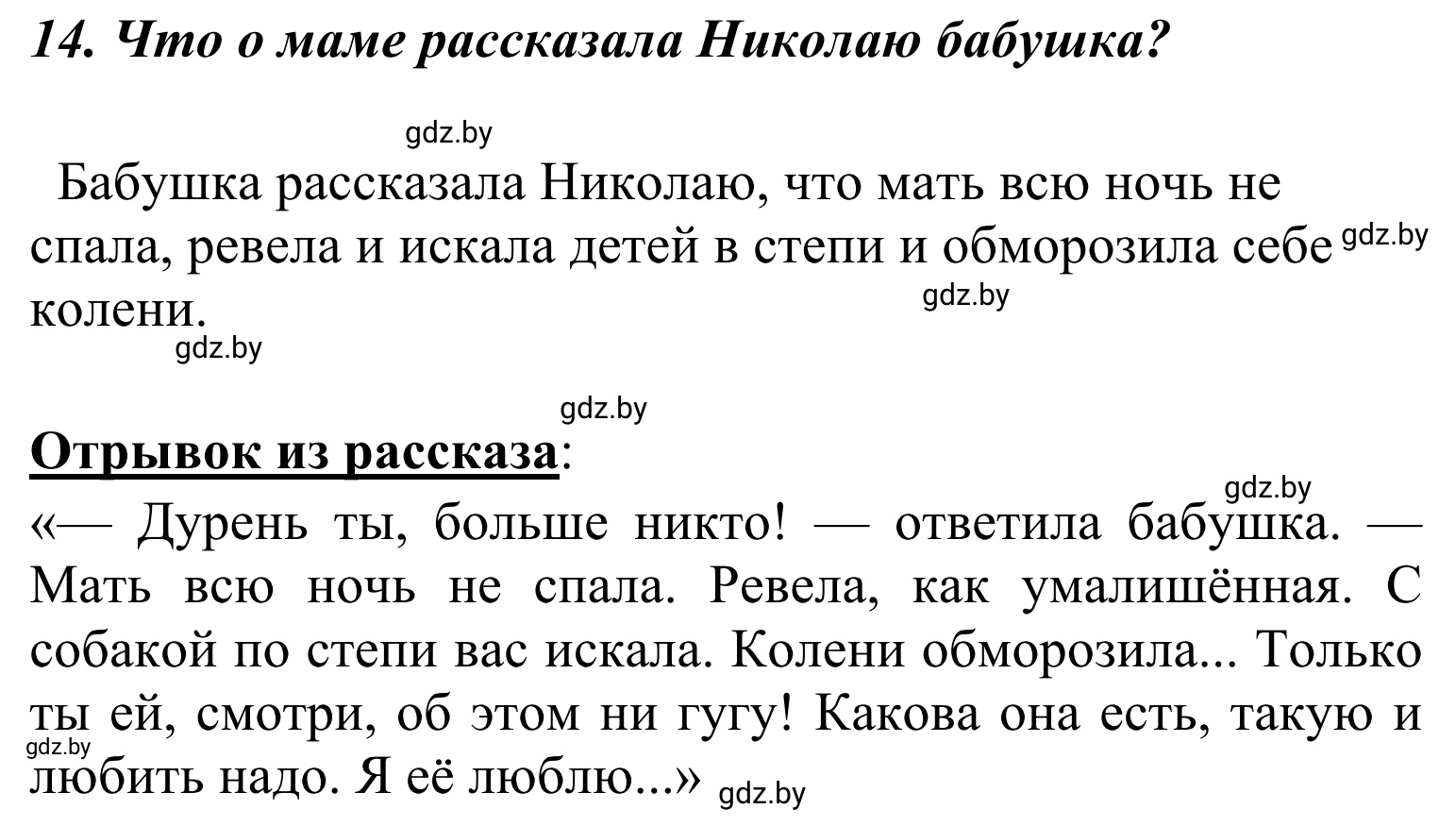 Решение номер 14 (страница 37) гдз по литературе 4 класс Воропаева, Куцанова, учебник 2 часть