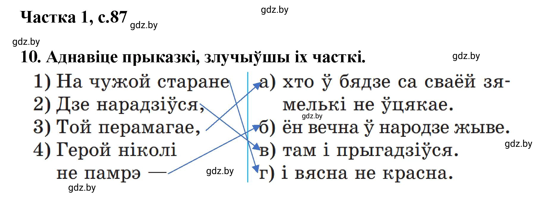 Решение  87 (страница 87) гдз по літаратурнаму чытанню 4 класс Жуковіч, Праскаловіч, учебник 1 часть