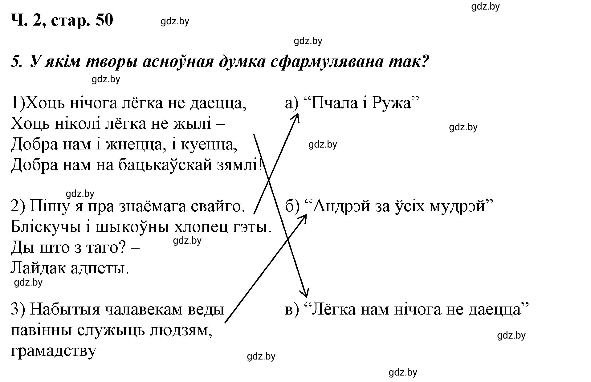 Решение  50 (страница 50) гдз по літаратурнаму чытанню 4 класс Жуковіч, Праскаловіч, учебник 2 часть