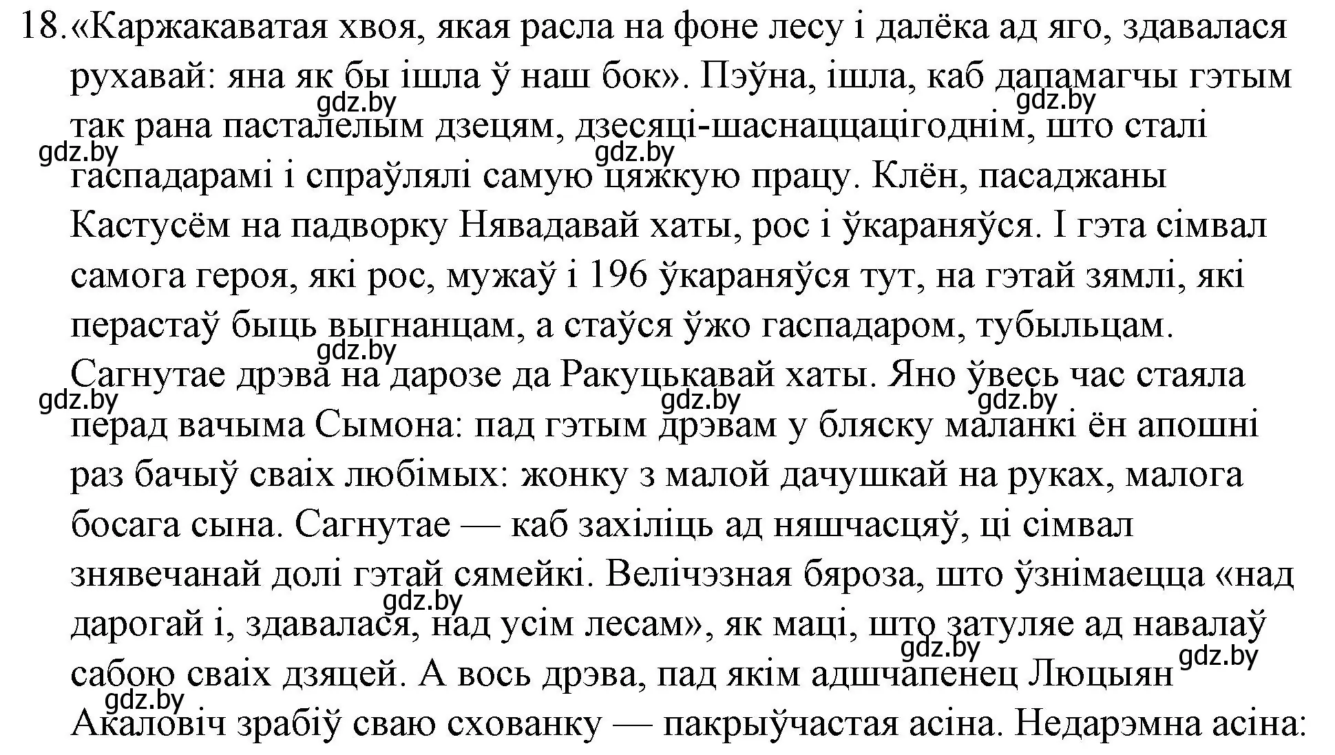 Решение номер 18 (страница 239) гдз по беларускай літаратуры 10 класс Бязлепкіна-Чарнякевіч, Акушэвіч, учебник