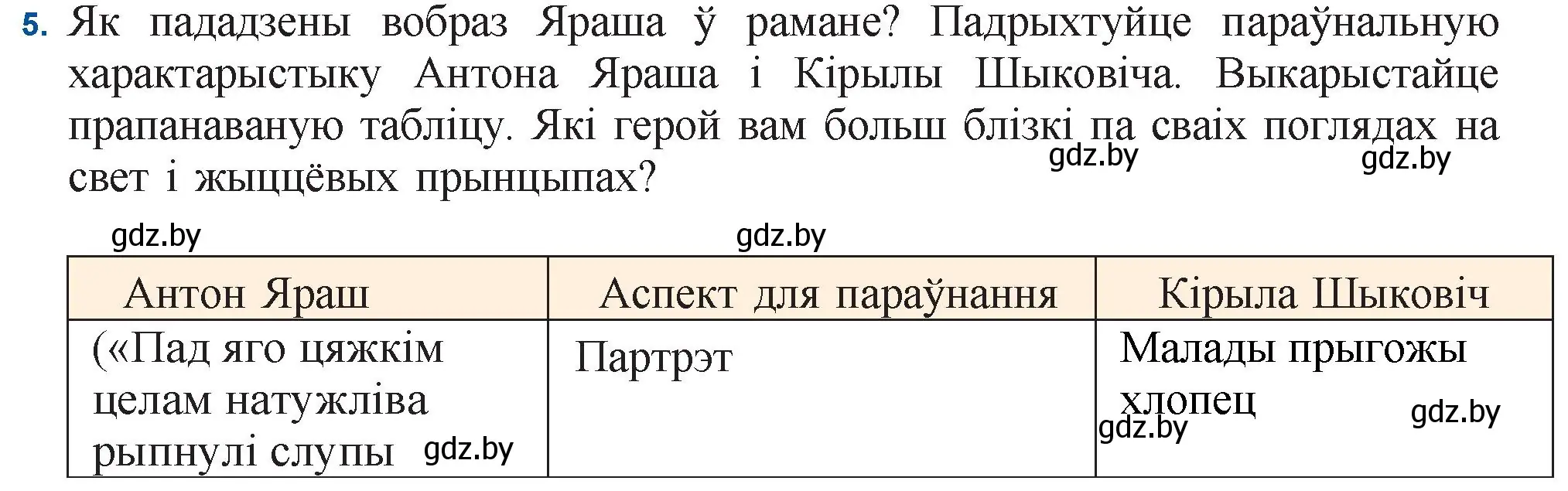 Решение номер 5 (страница 34) гдз по беларускай літаратуры 11 класс Мельнікава, Ішчанка, учебник