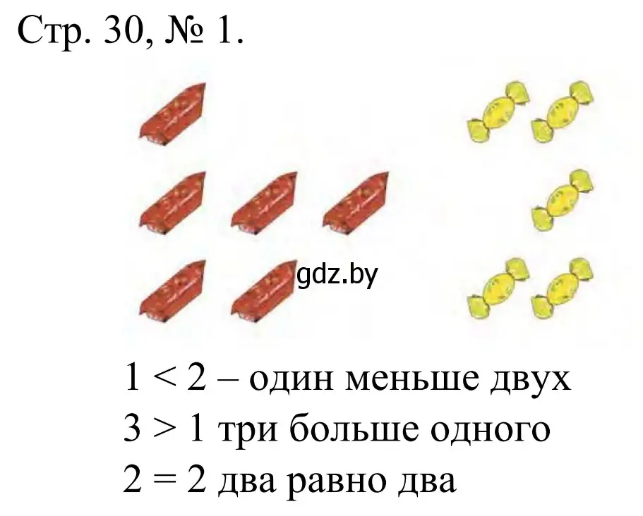 Решение номер 1 (страница 30) гдз по математике 1 класс Муравьева, Урбан, учебник 1 часть