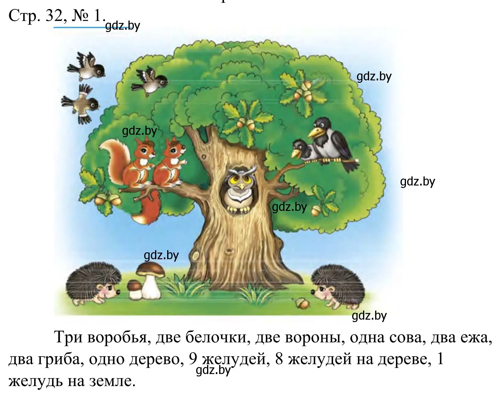 Решение номер 1 (страница 32) гдз по математике 1 класс Муравьева, Урбан, учебник 1 часть