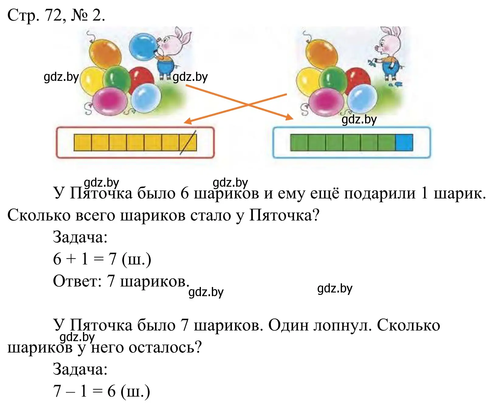 Решение номер 2 (страница 72) гдз по математике 1 класс Муравьева, Урбан, учебник 1 часть