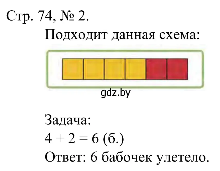 Решение номер 2 (страница 74) гдз по математике 1 класс Муравьева, Урбан, учебник 1 часть