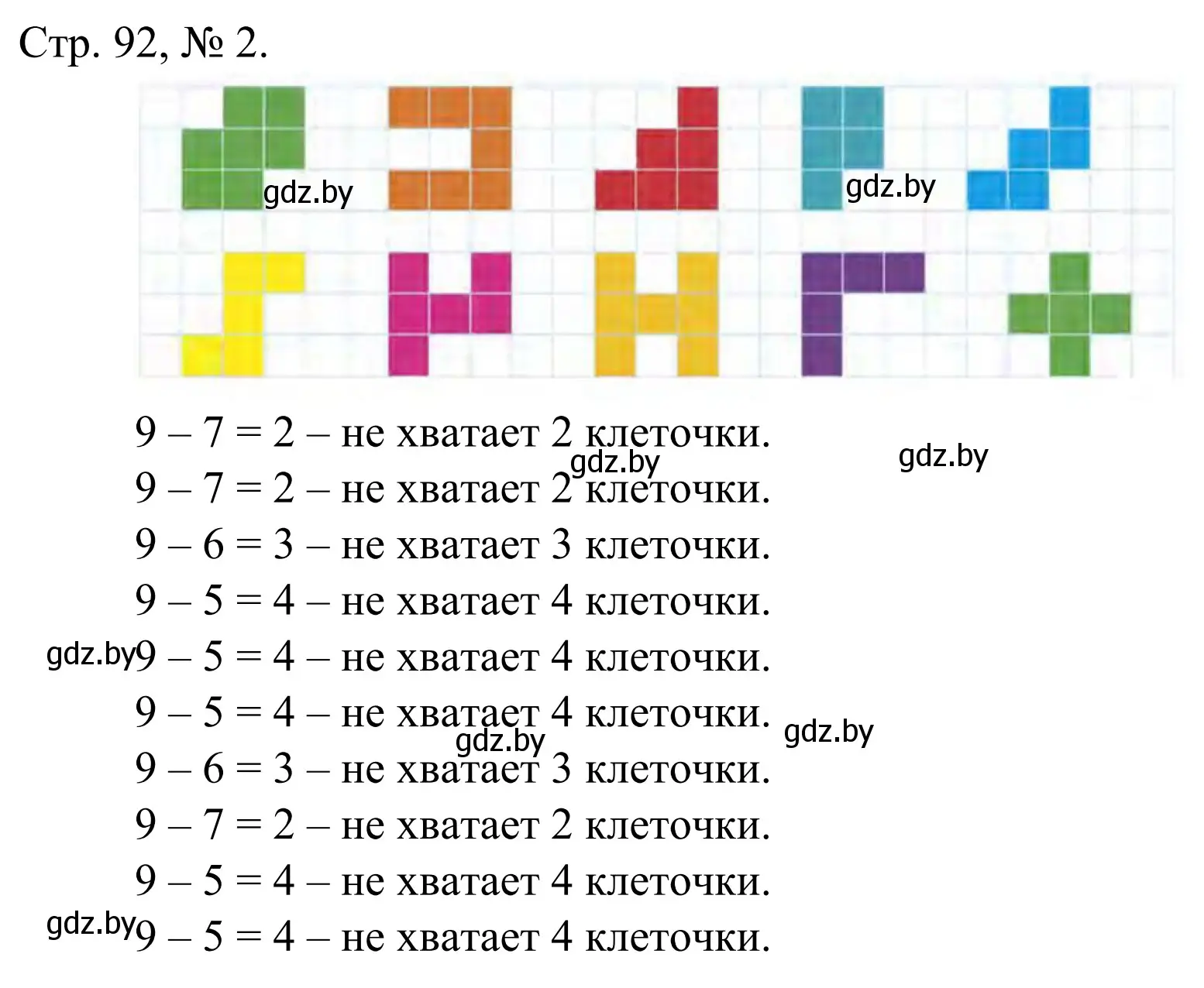 Решение номер 2 (страница 92) гдз по математике 1 класс Муравьева, Урбан, учебник 1 часть