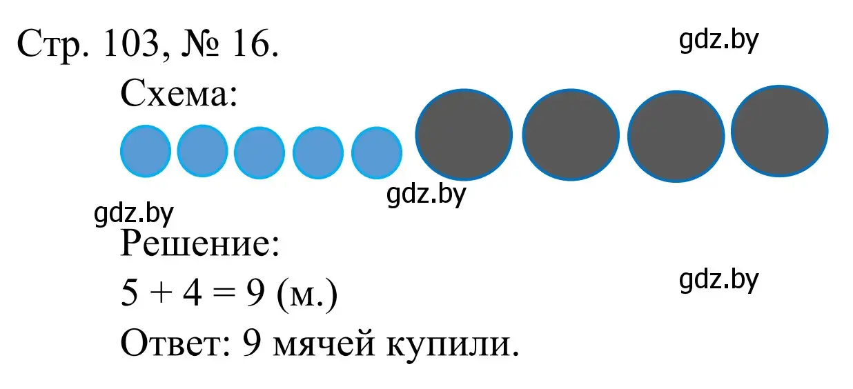 Решение номер 16 (страница 103) гдз по математике 1 класс Муравьева, Урбан, учебник 1 часть