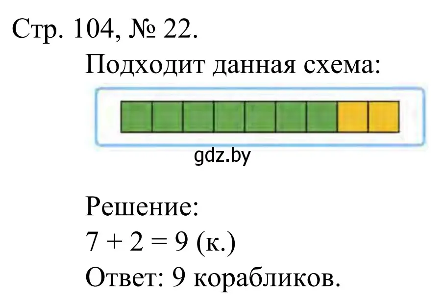 Решение номер 22 (страница 104) гдз по математике 1 класс Муравьева, Урбан, учебник 1 часть