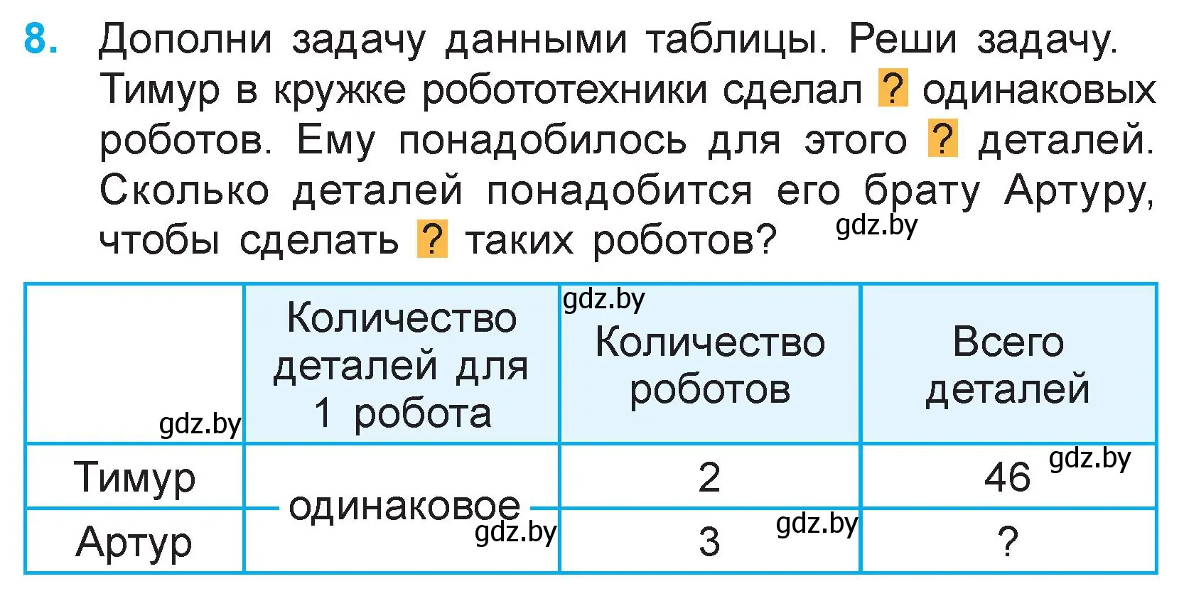 Условие номер 8 (страница 111) гдз по математике 3 класс Муравьева, Урбан, учебник 1 часть