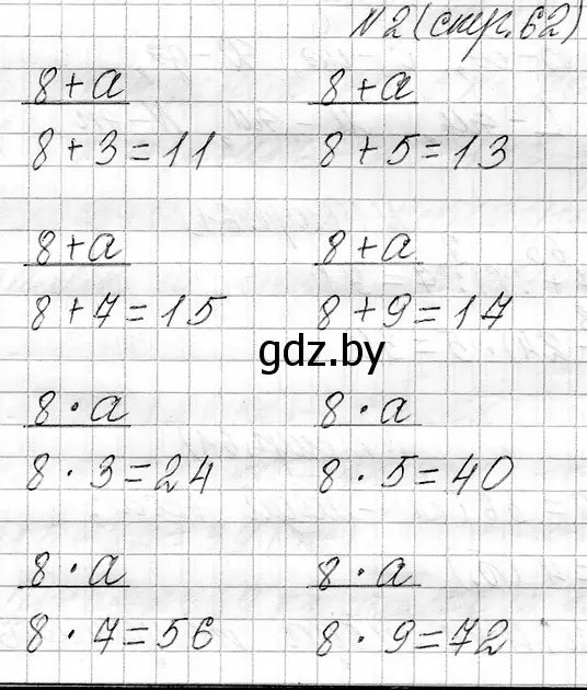 Решение номер 2 (страница 62) гдз по математике 3 класс Муравьева, Урбан, учебник 1 часть