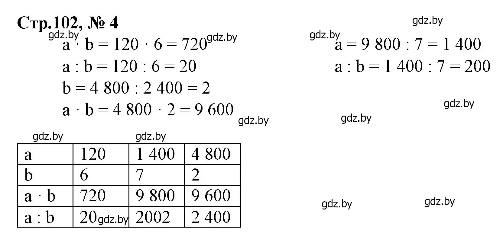 Решение 3. номер 4 (страница 102) гдз по математике 4 класс Муравьева, Урбан, учебник 1 часть