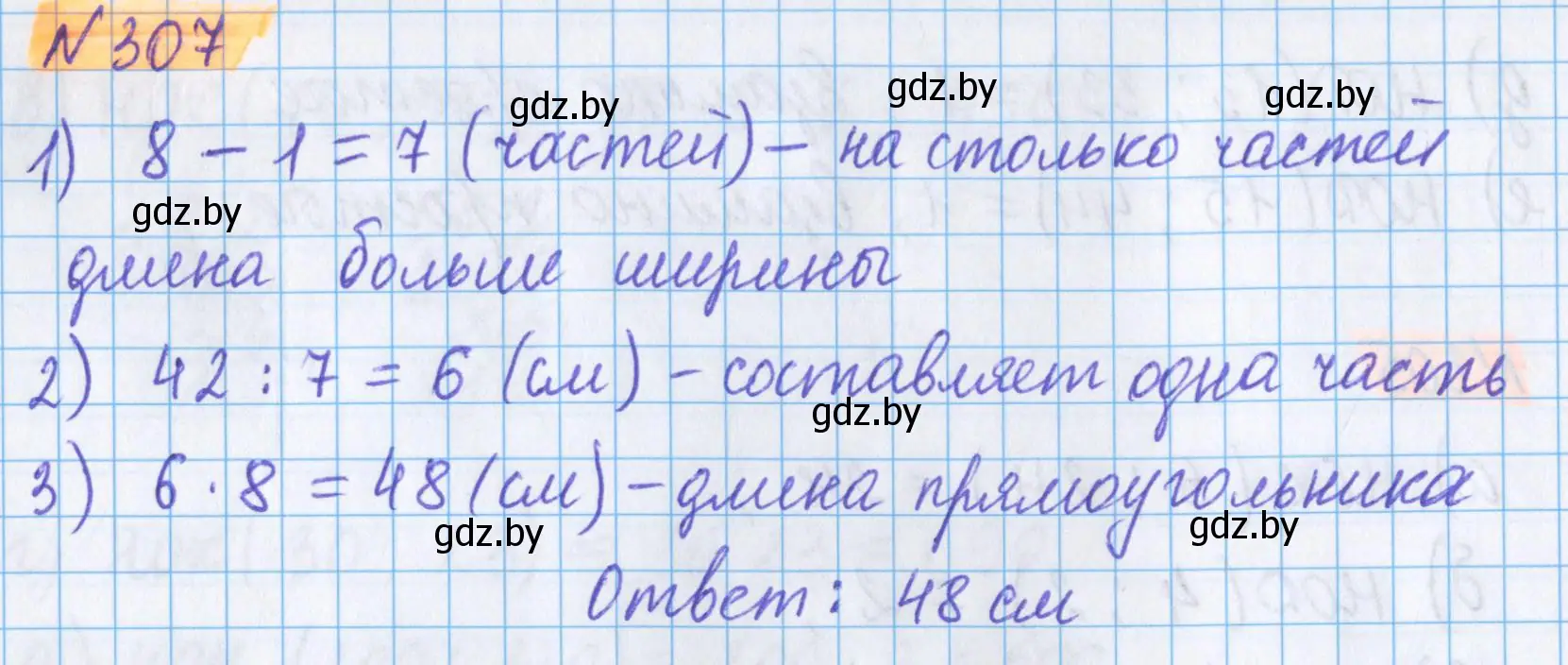 Решение 2. номер 307 (страница 110) гдз по математике 5 класс Герасимов, Пирютко, учебник 1 часть