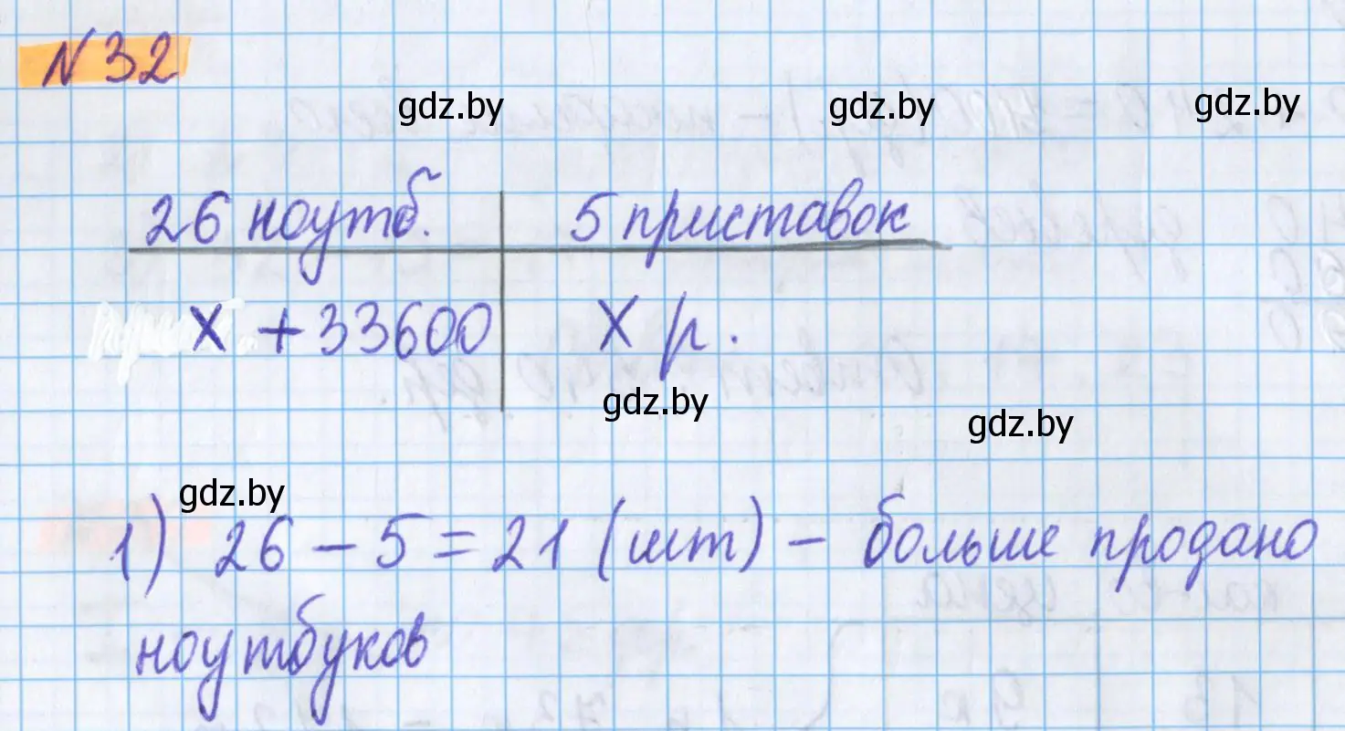 Решение 2. номер 32 (страница 21) гдз по математике 5 класс Герасимов, Пирютко, учебник 1 часть