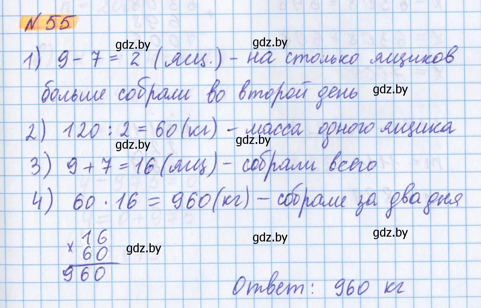 Решение 2. номер 55 (страница 137) гдз по математике 5 класс Герасимов, Пирютко, учебник 1 часть