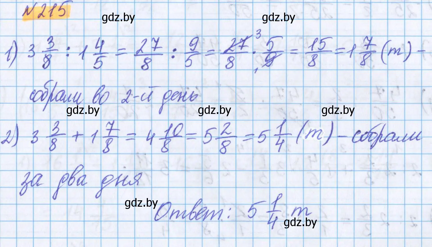 Решение 2. номер 215 (страница 79) гдз по математике 5 класс Герасимов, Пирютко, учебник 2 часть