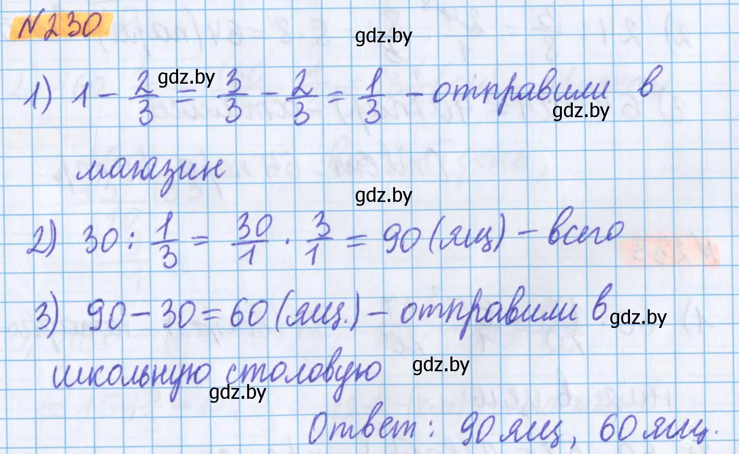 Решение 2. номер 230 (страница 91) гдз по математике 5 класс Герасимов, Пирютко, учебник 2 часть