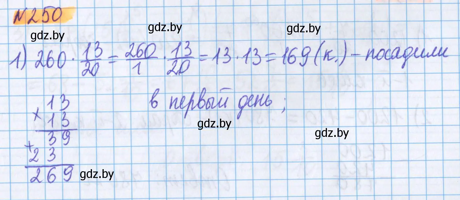 Решение 2. номер 250 (страница 94) гдз по математике 5 класс Герасимов, Пирютко, учебник 2 часть