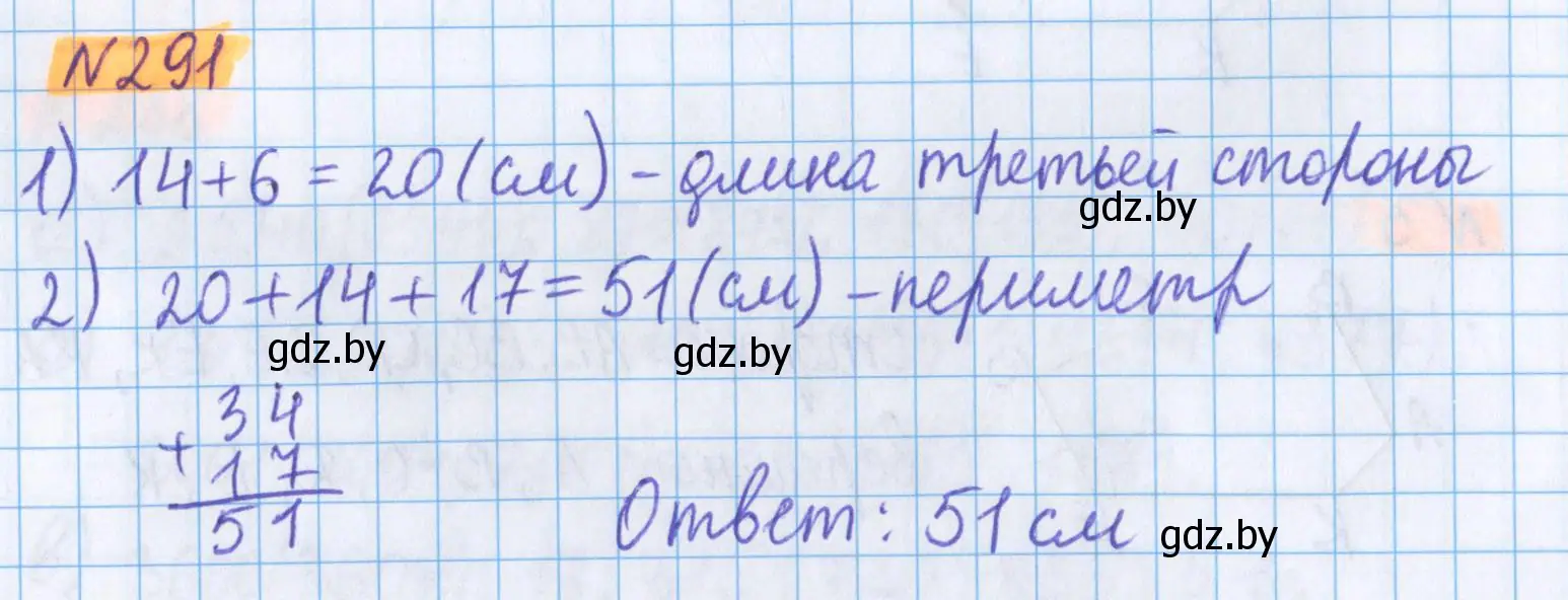 Решение 2. номер 291 (страница 106) гдз по математике 5 класс Герасимов, Пирютко, учебник 2 часть