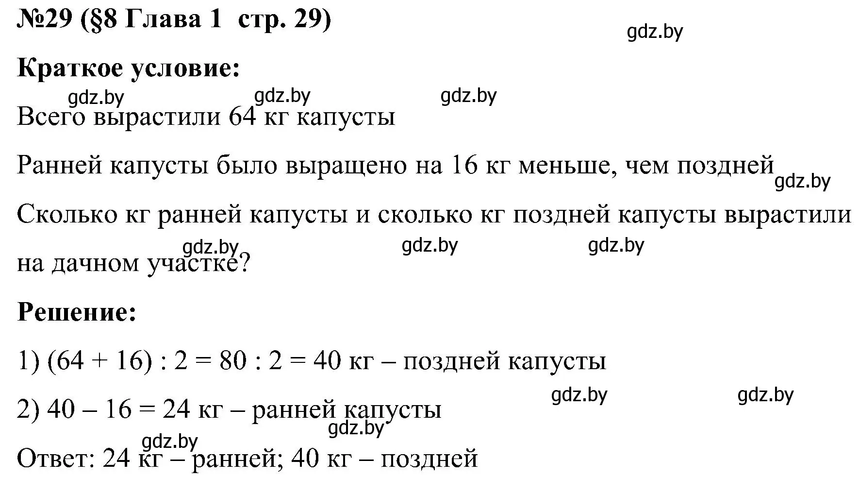 Решение номер 29 (страница 29) гдз по математике 5 класс Пирютко, Терешко, сборник задач