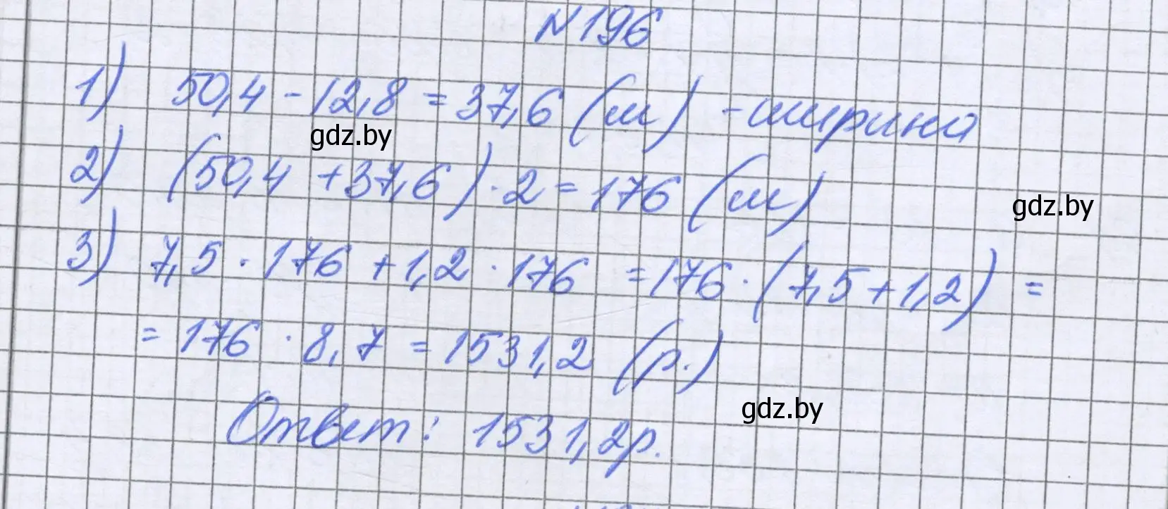 Решение номер 196 (страница 45) гдз по математике 6 класс Герасимов, Пирютко, учебник