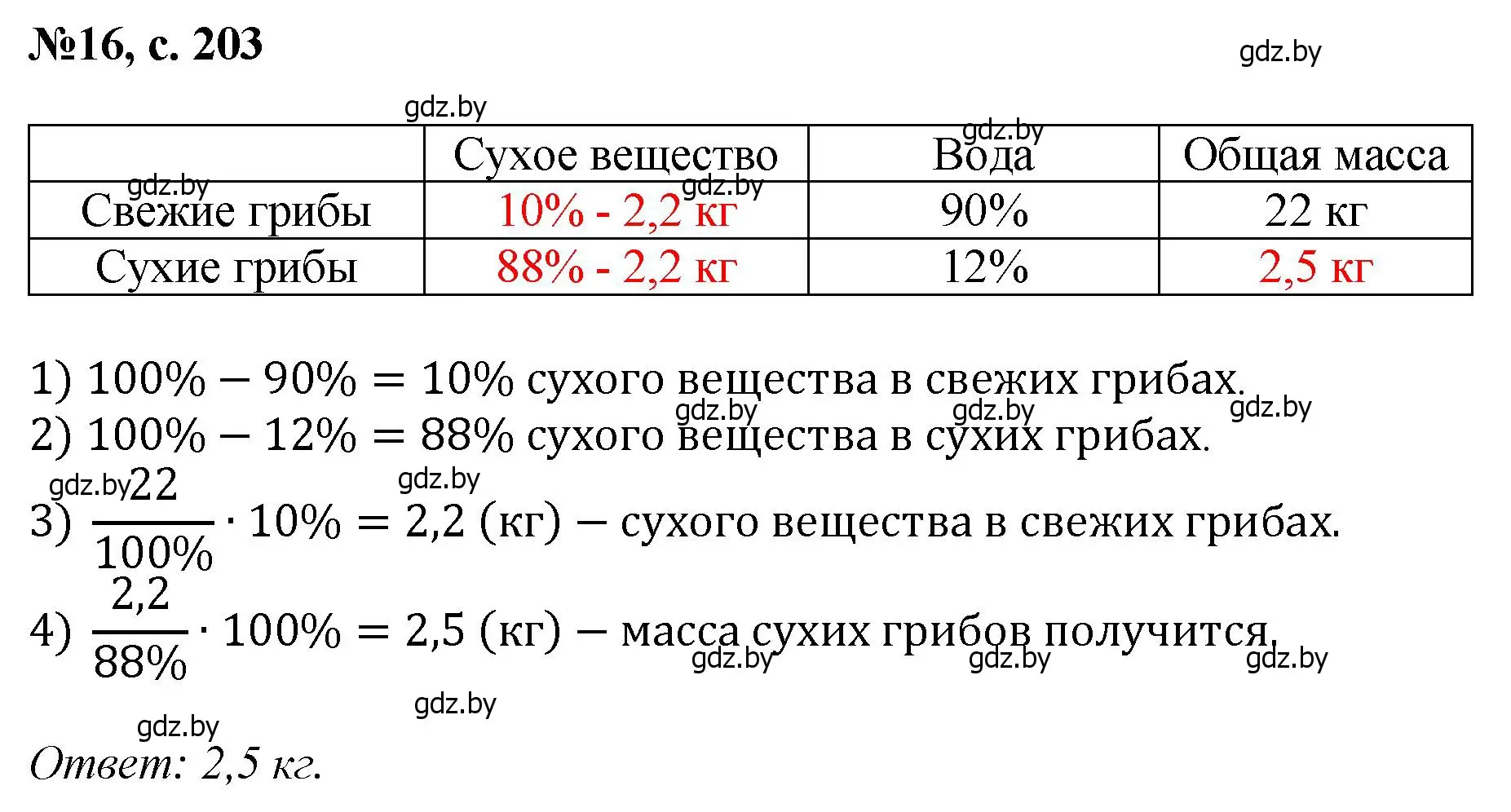 Решение номер 16 (страница 203) гдз по математике 6 класс Пирютко, Терешко, сборник задач