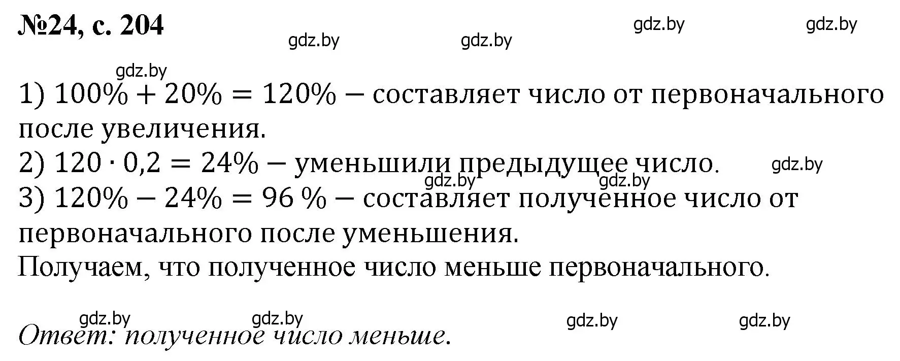 Решение номер 24 (страница 204) гдз по математике 6 класс Пирютко, Терешко, сборник задач