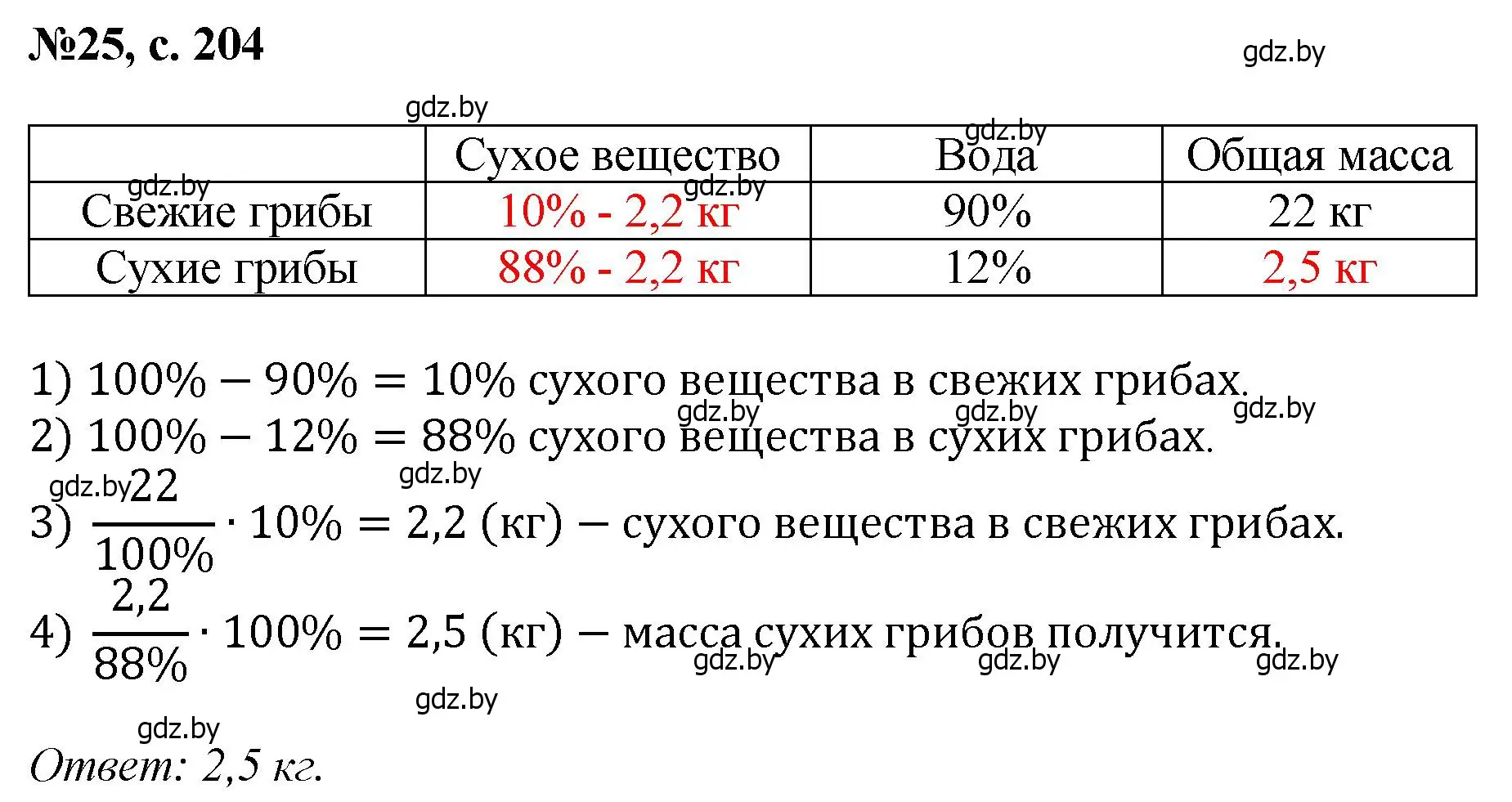 Решение номер 25 (страница 204) гдз по математике 6 класс Пирютко, Терешко, сборник задач