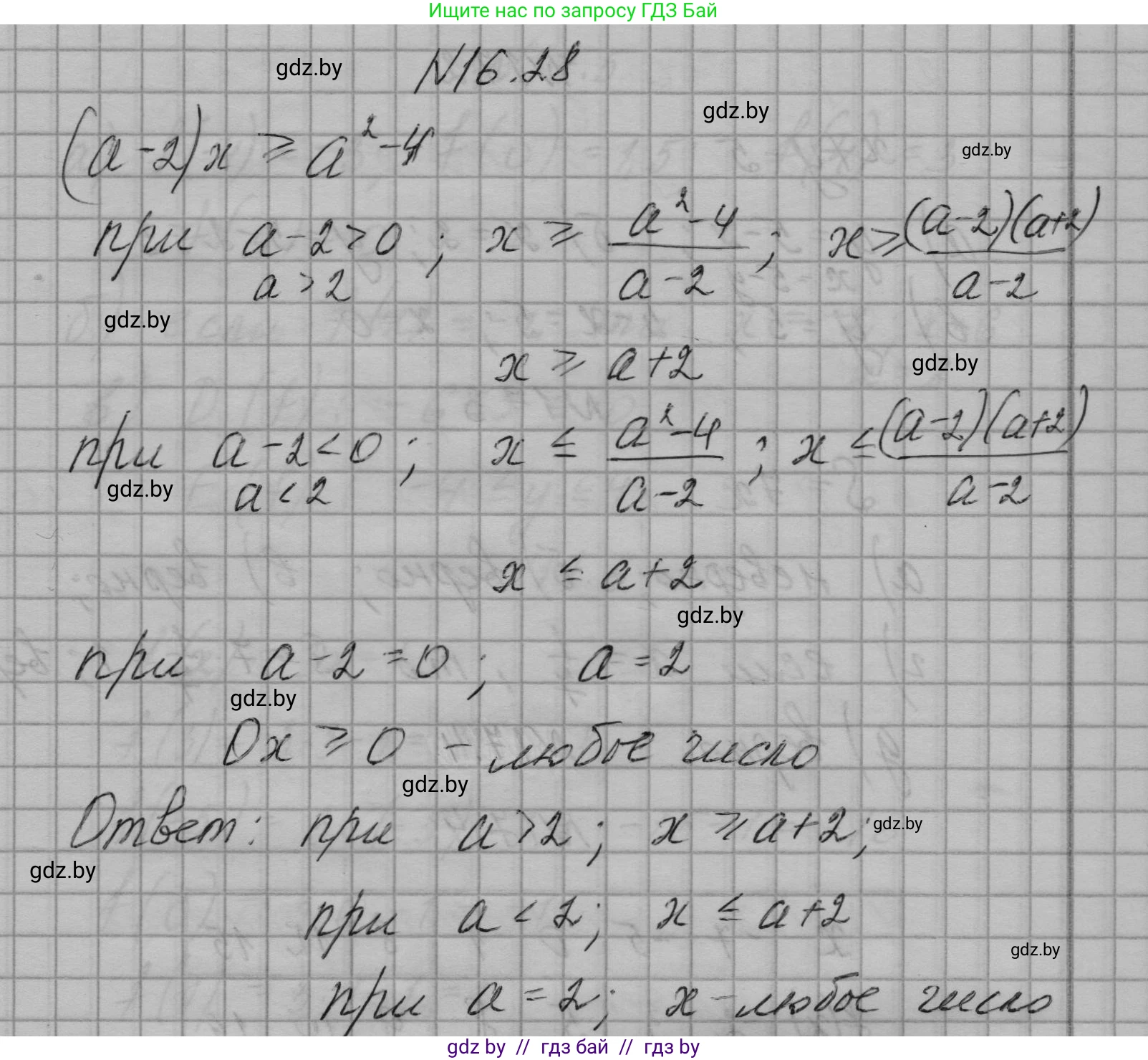 Алгебра, 7-9 класс Сборник задач, авторы: Арефьева Ирина Глебовна, Пирютко Ольга Николаевна, издательство Народная асвета, Минск, 2020, страница 73, номер 16.28, Решение