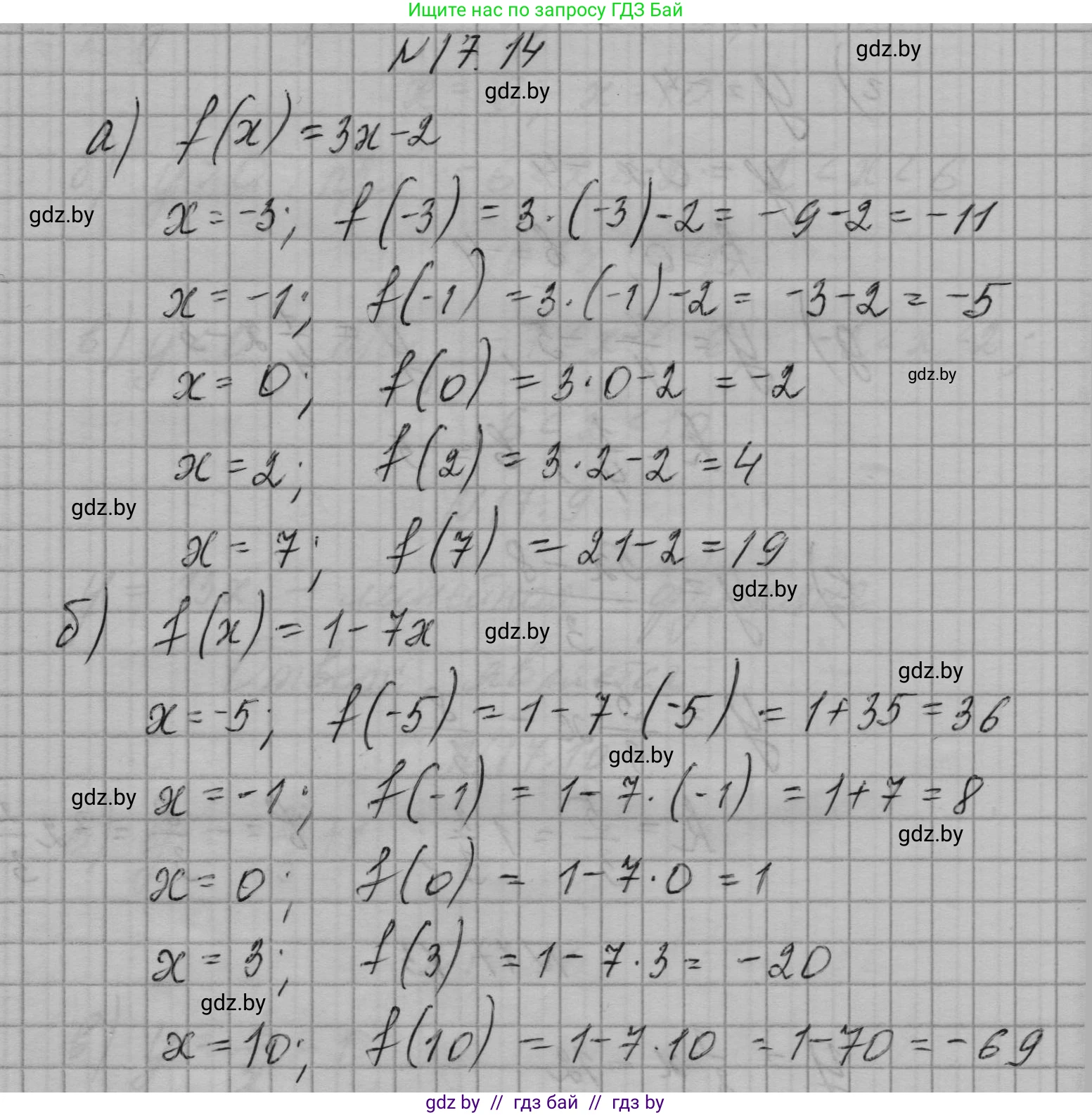 Алгебра, 7-9 класс Сборник задач, авторы: Арефьева Ирина Глебовна, Пирютко Ольга Николаевна, издательство Народная асвета, Минск, 2020, страница 77, номер 17.14, Решение