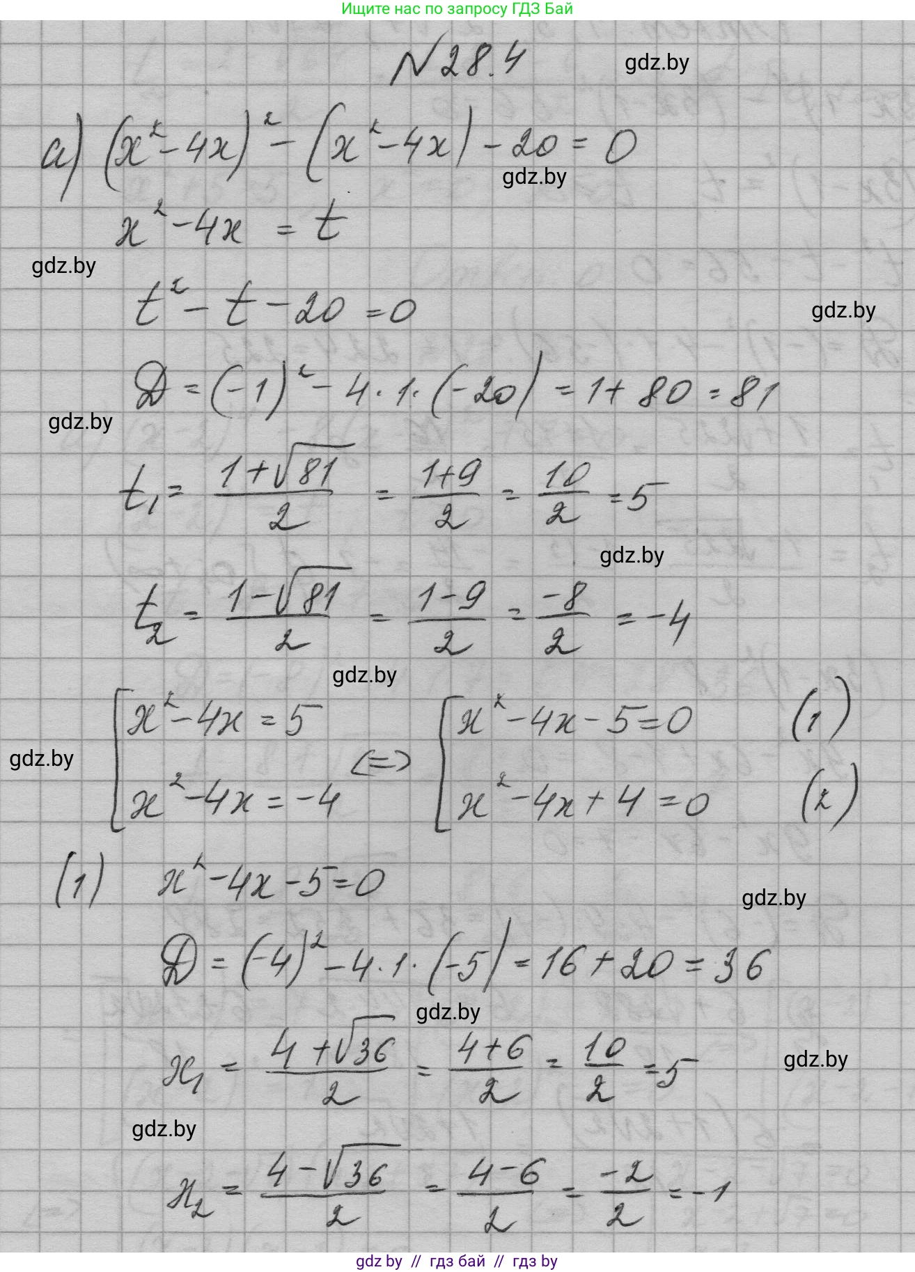 Алгебра, 7-9 класс Сборник задач, авторы: Арефьева Ирина Глебовна, Пирютко Ольга Николаевна, издательство Народная асвета, Минск, 2020, страница 129, номер 28.4, Решение