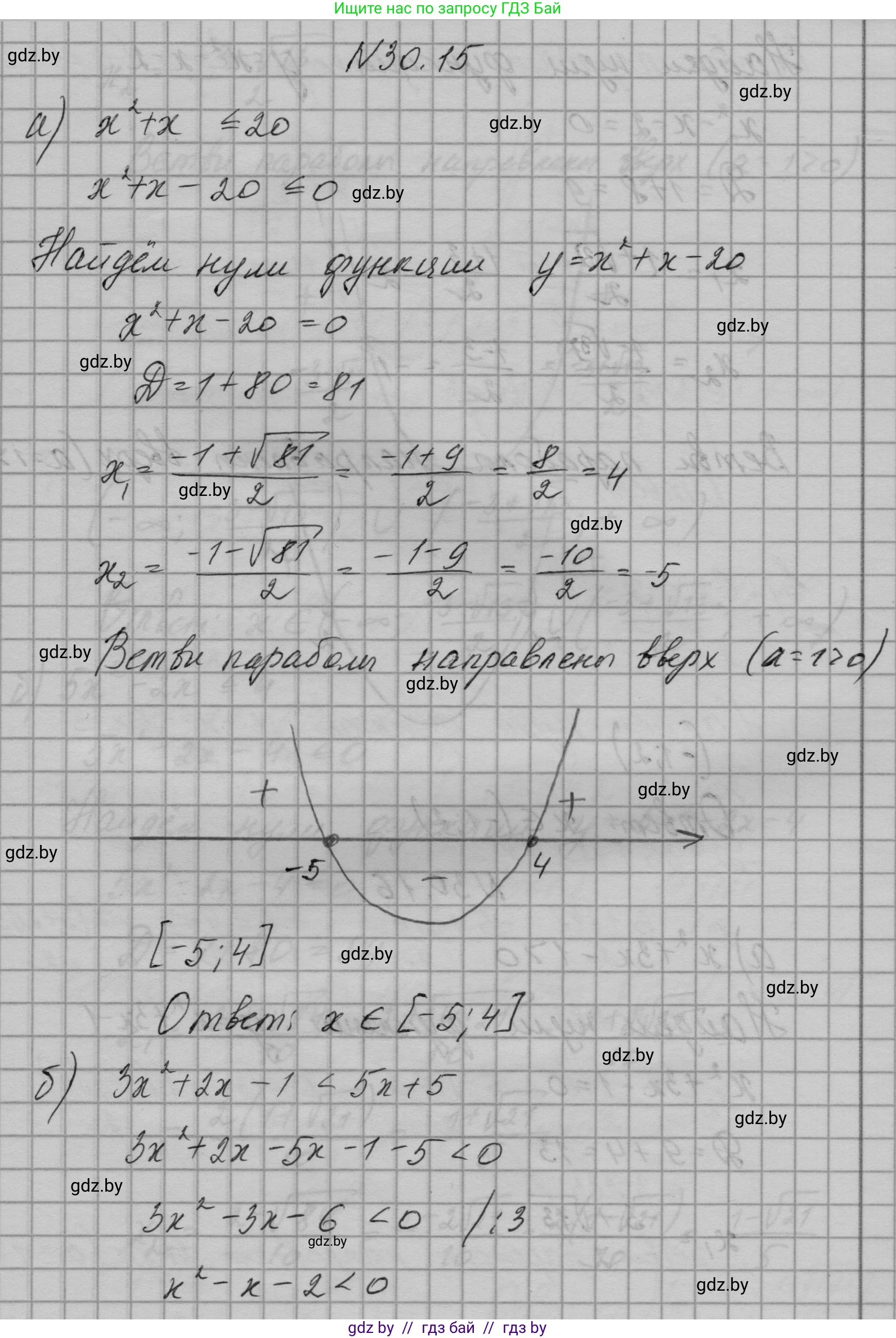 Алгебра, 7-9 класс Сборник задач, авторы: Арефьева Ирина Глебовна, Пирютко Ольга Николаевна, издательство Народная асвета, Минск, 2020, страница 143, номер 30.15, Решение