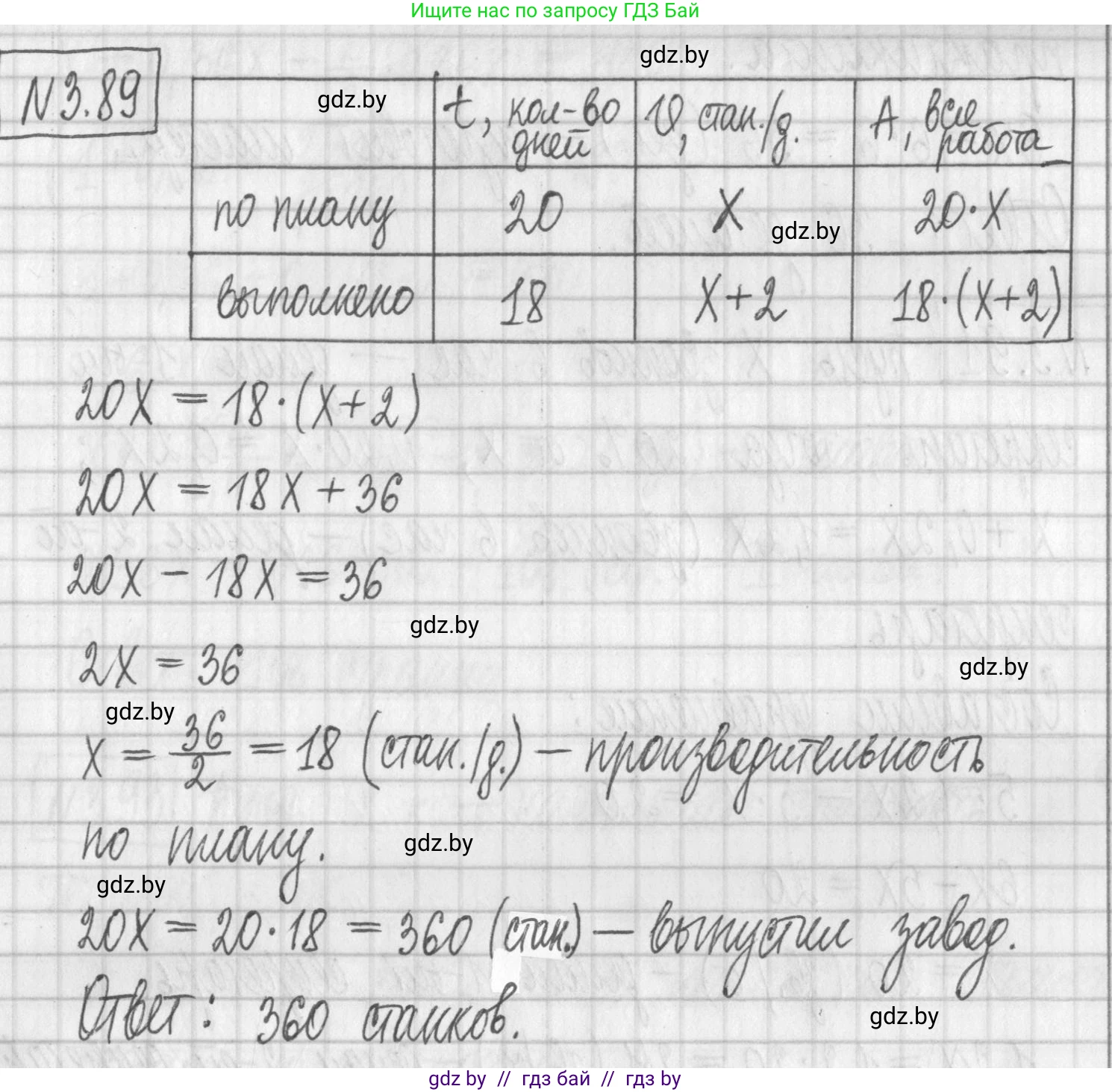 Алгебра, 7 класс Учебник, авторы: Арефьева Ирина Глебовна, Пирютко Ольга Николаевна, издательство Народная асвета, Минск, 2022, зелёного цвета, страница 168, номер 3.89, Решение
