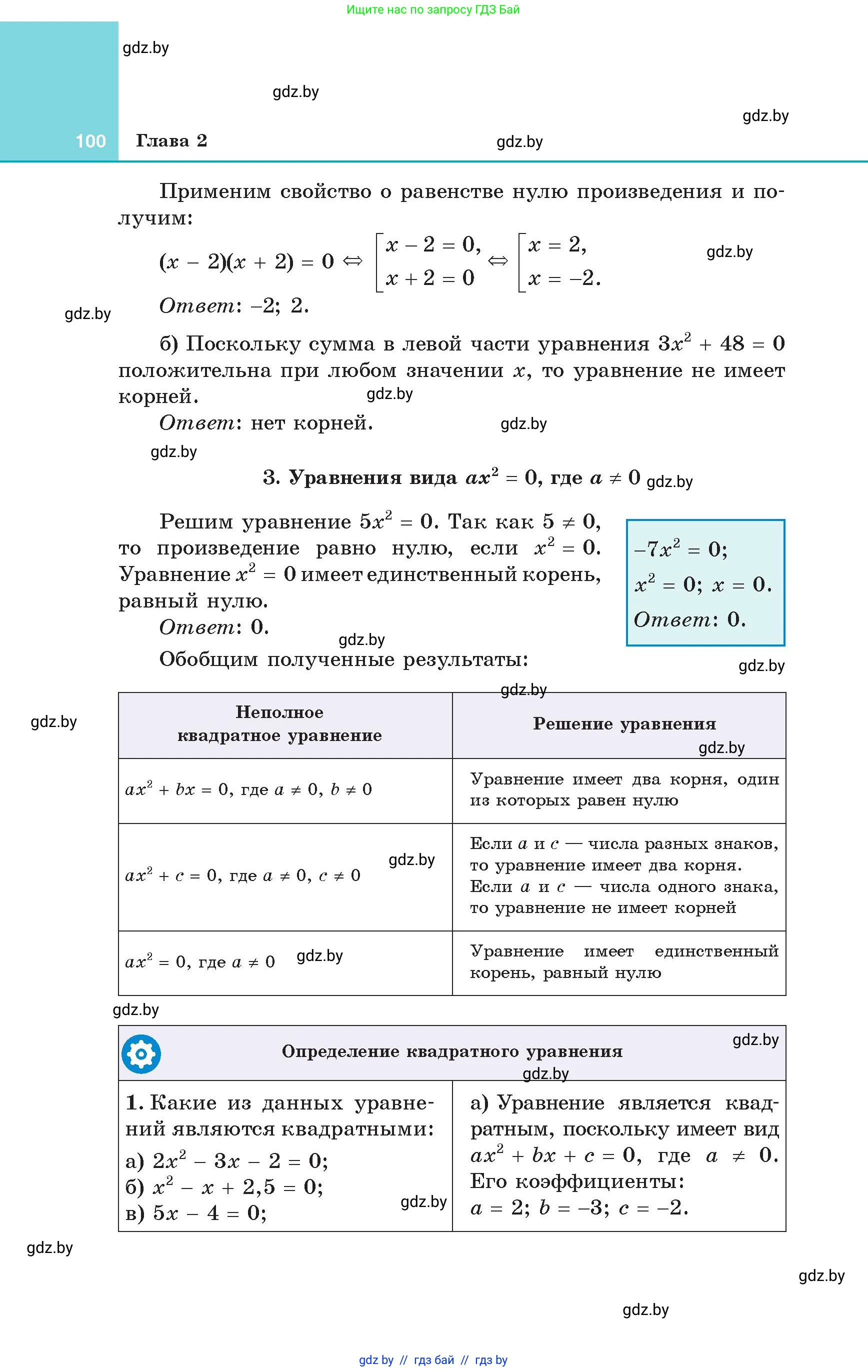Алгебра, 8 класс Учебник, авторы: Арефьева Ирина Глебовна, Пирютко Ольга Николаевна, издательство Адукацыя i выхаванне, Минск, 2024, бирюзового цвета, страница 100
