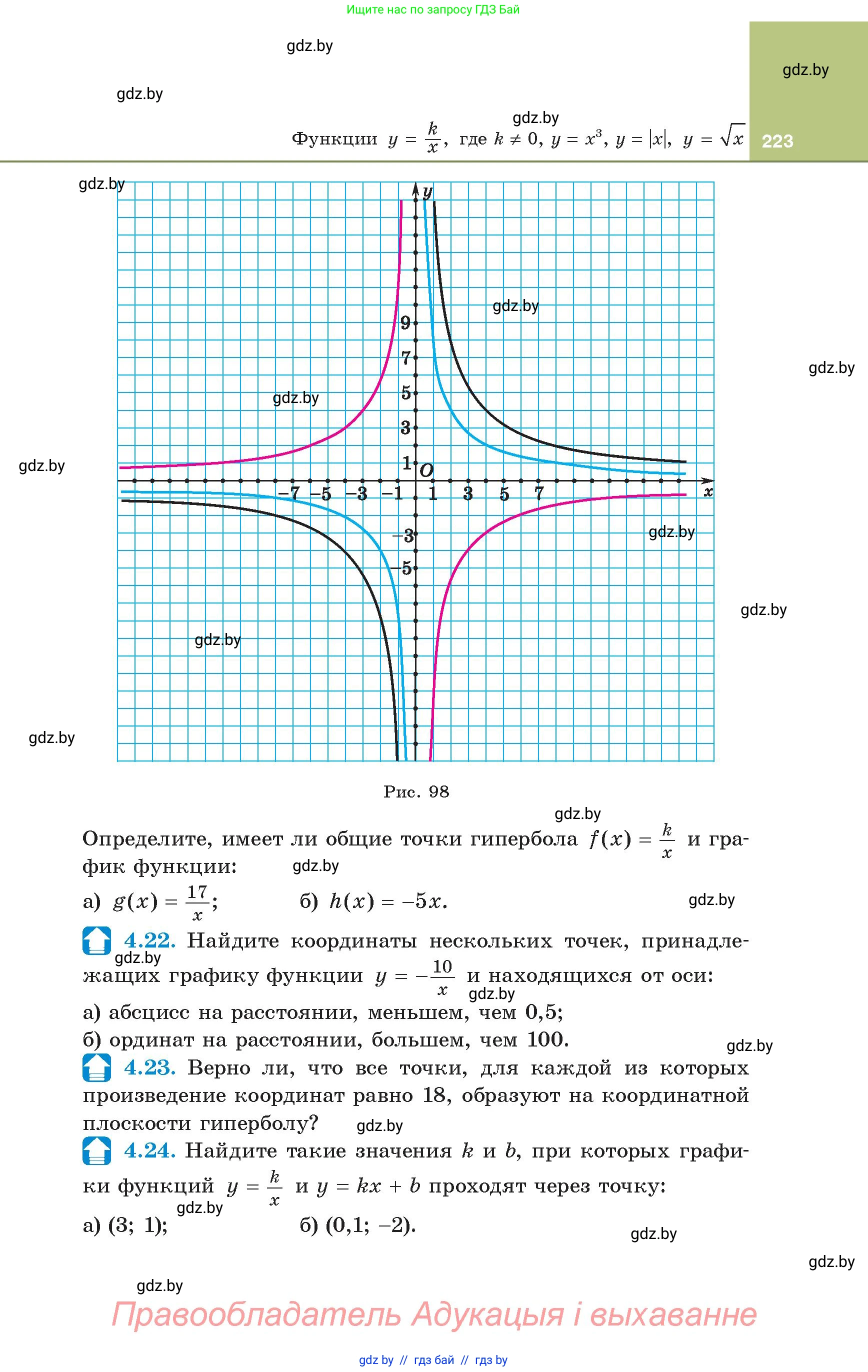 Алгебра, 8 класс Учебник, авторы: Арефьева Ирина Глебовна, Пирютко Ольга Николаевна, издательство Адукацыя i выхаванне, Минск, 2024, бирюзового цвета, страница 223