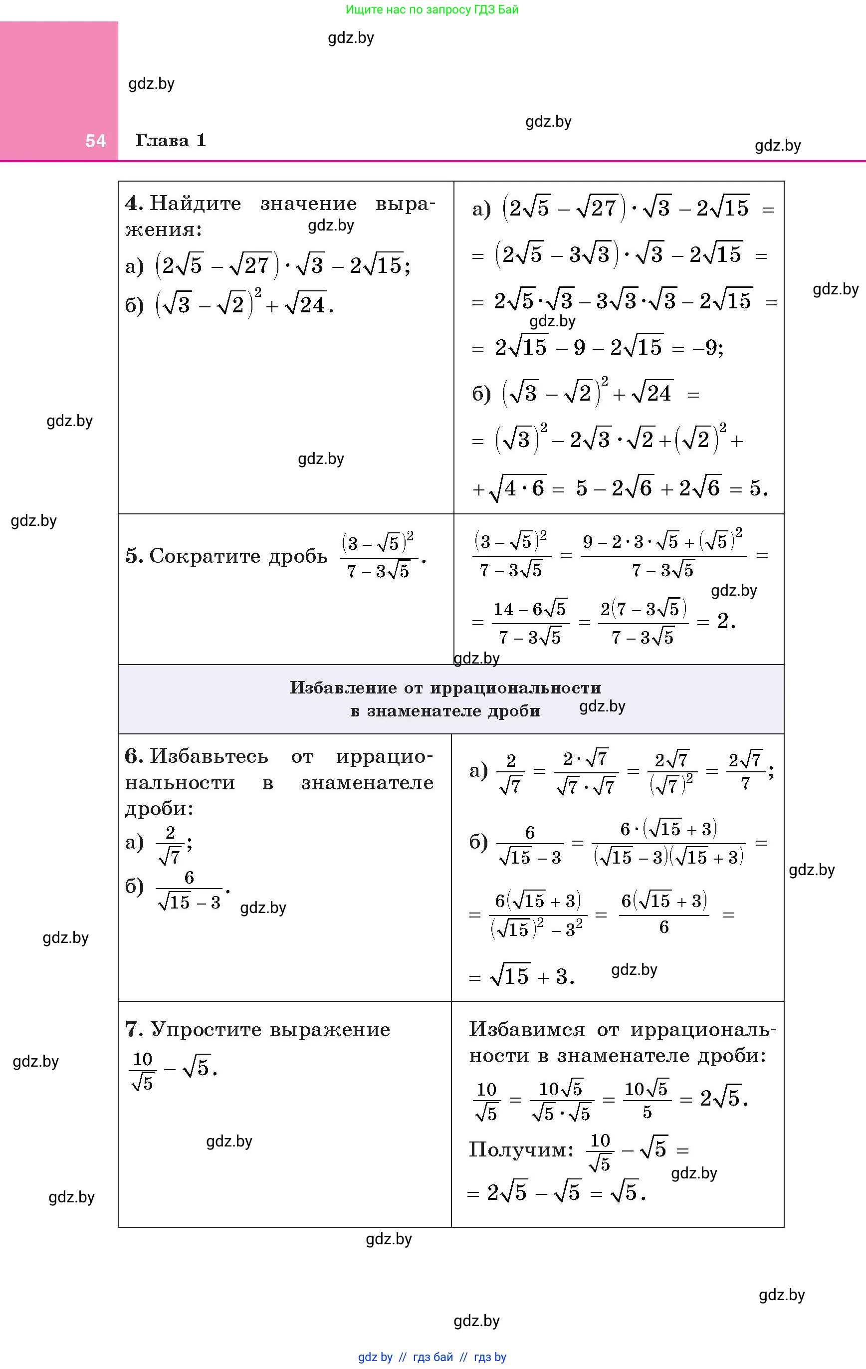 Алгебра, 8 класс Учебник, авторы: Арефьева Ирина Глебовна, Пирютко Ольга Николаевна, издательство Адукацыя i выхаванне, Минск, 2024, бирюзового цвета, страница 54