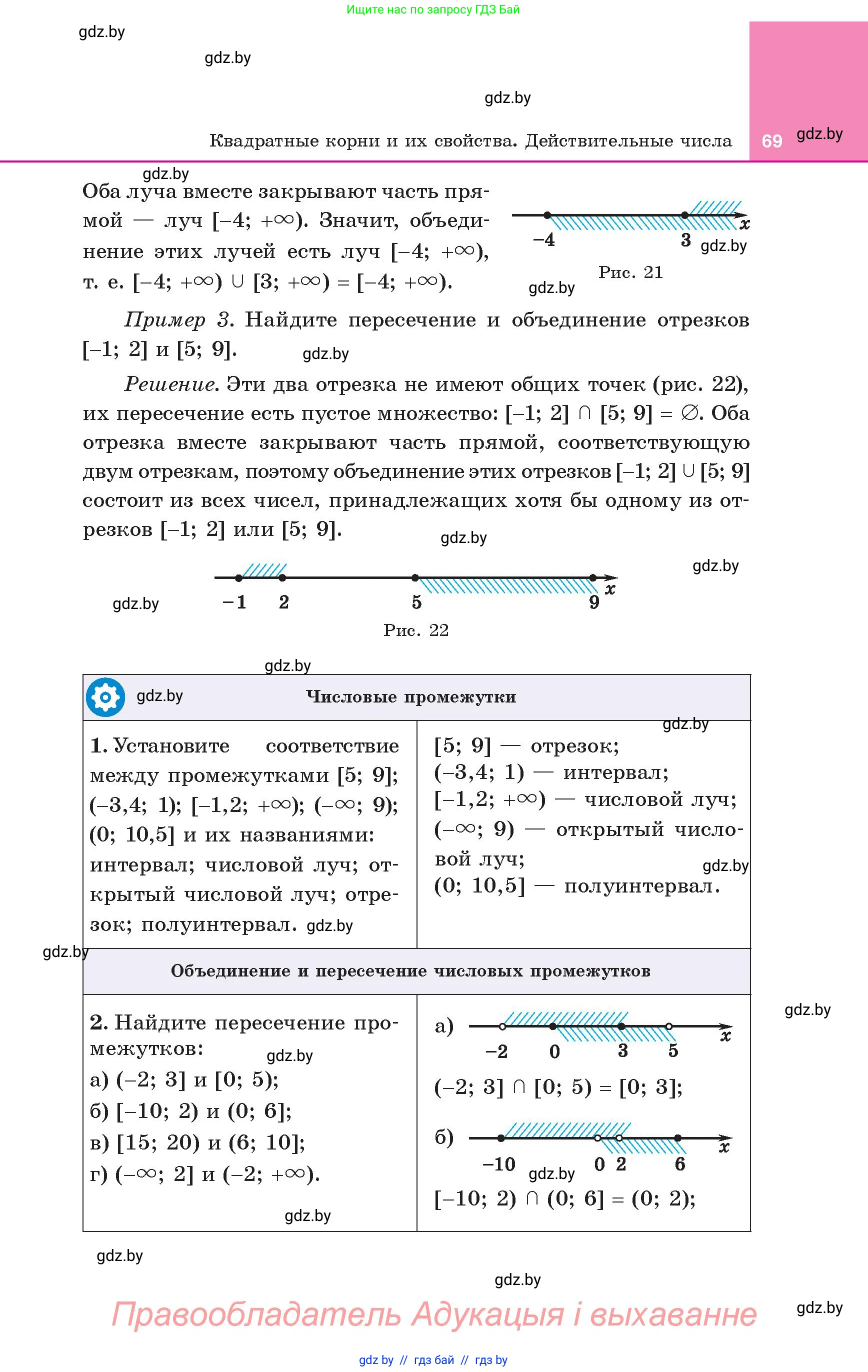 Алгебра, 8 класс Учебник, авторы: Арефьева Ирина Глебовна, Пирютко Ольга Николаевна, издательство Адукацыя i выхаванне, Минск, 2024, бирюзового цвета, страница 69