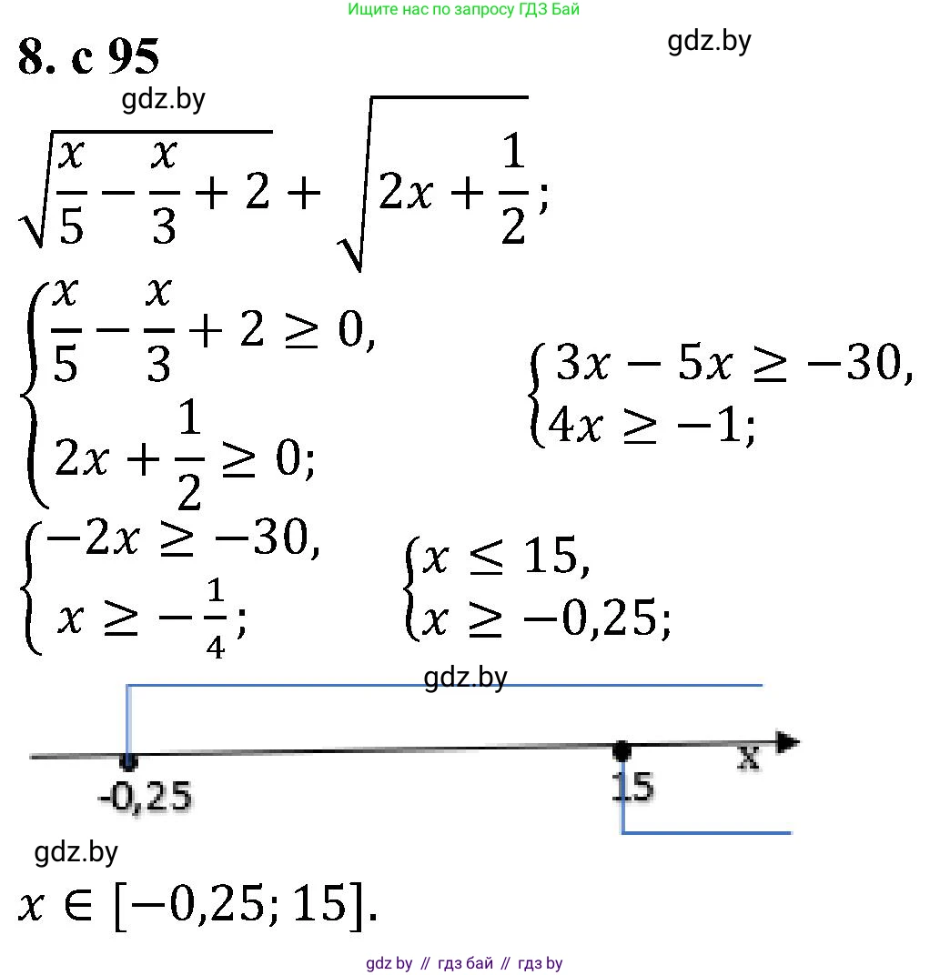 Алгебра, 8 класс Учебник, авторы: Арефьева Ирина Глебовна, Пирютко Ольга Николаевна, издательство Адукацыя i выхаванне, Минск, 2024, бирюзового цвета, страница 95, номер 8, Решение