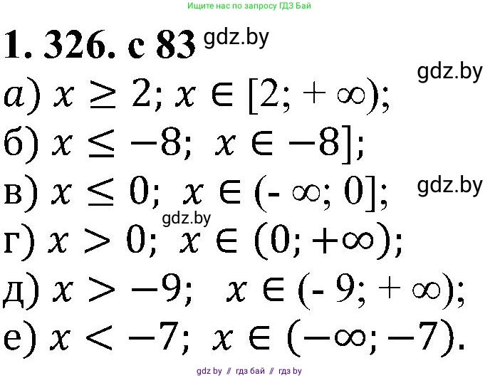 Алгебра, 8 класс Учебник, авторы: Арефьева Ирина Глебовна, Пирютко Ольга Николаевна, издательство Адукацыя i выхаванне, Минск, 2024, бирюзового цвета, страница 83, номер 1.326, Решение