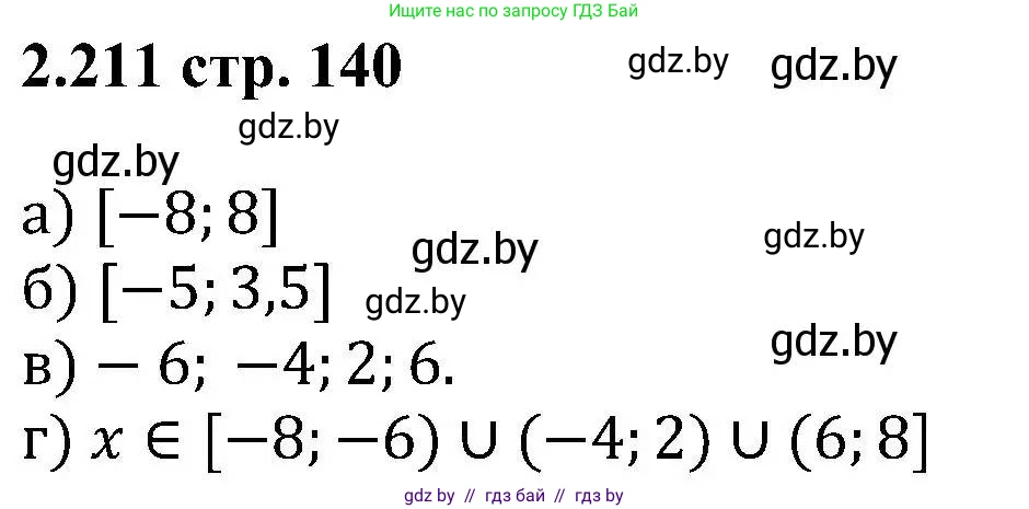 Алгебра, 8 класс Учебник, авторы: Арефьева Ирина Глебовна, Пирютко Ольга Николаевна, издательство Адукацыя i выхаванне, Минск, 2024, бирюзового цвета, страница 140, номер 2.211, Решение