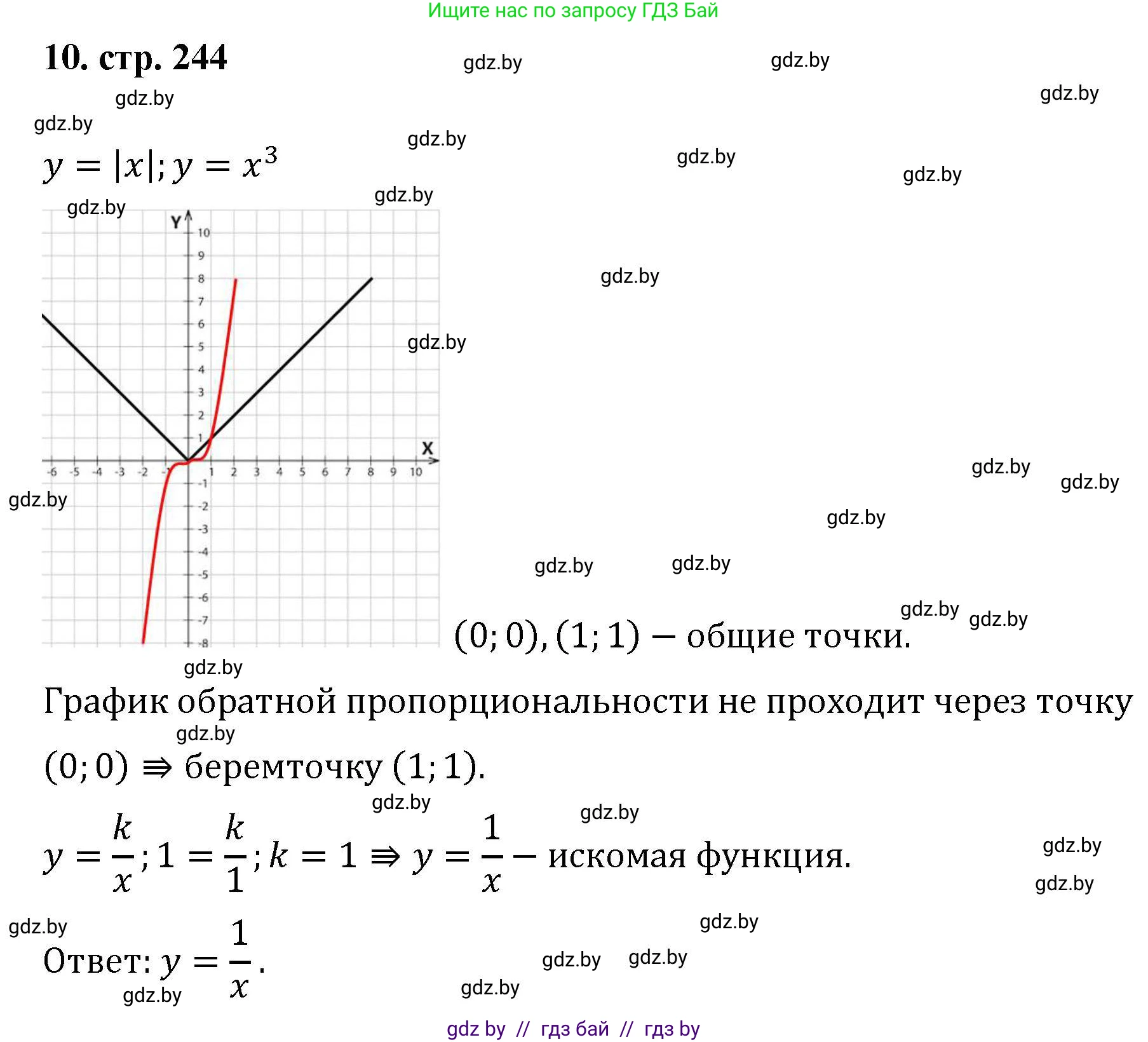 Алгебра, 8 класс Учебник, авторы: Арефьева Ирина Глебовна, Пирютко Ольга Николаевна, издательство Адукацыя i выхаванне, Минск, 2024, бирюзового цвета, страница 244, номер 10, Решение