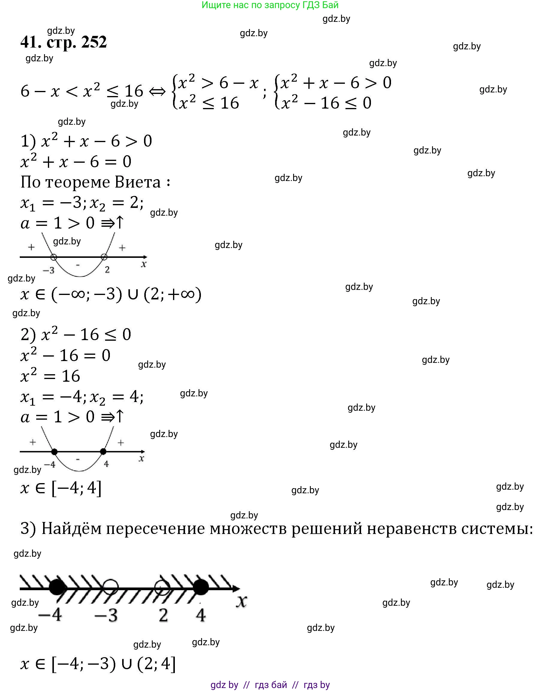 Алгебра, 8 класс Учебник, авторы: Арефьева Ирина Глебовна, Пирютко Ольга Николаевна, издательство Адукацыя i выхаванне, Минск, 2024, бирюзового цвета, страница 252, номер 41, Решение